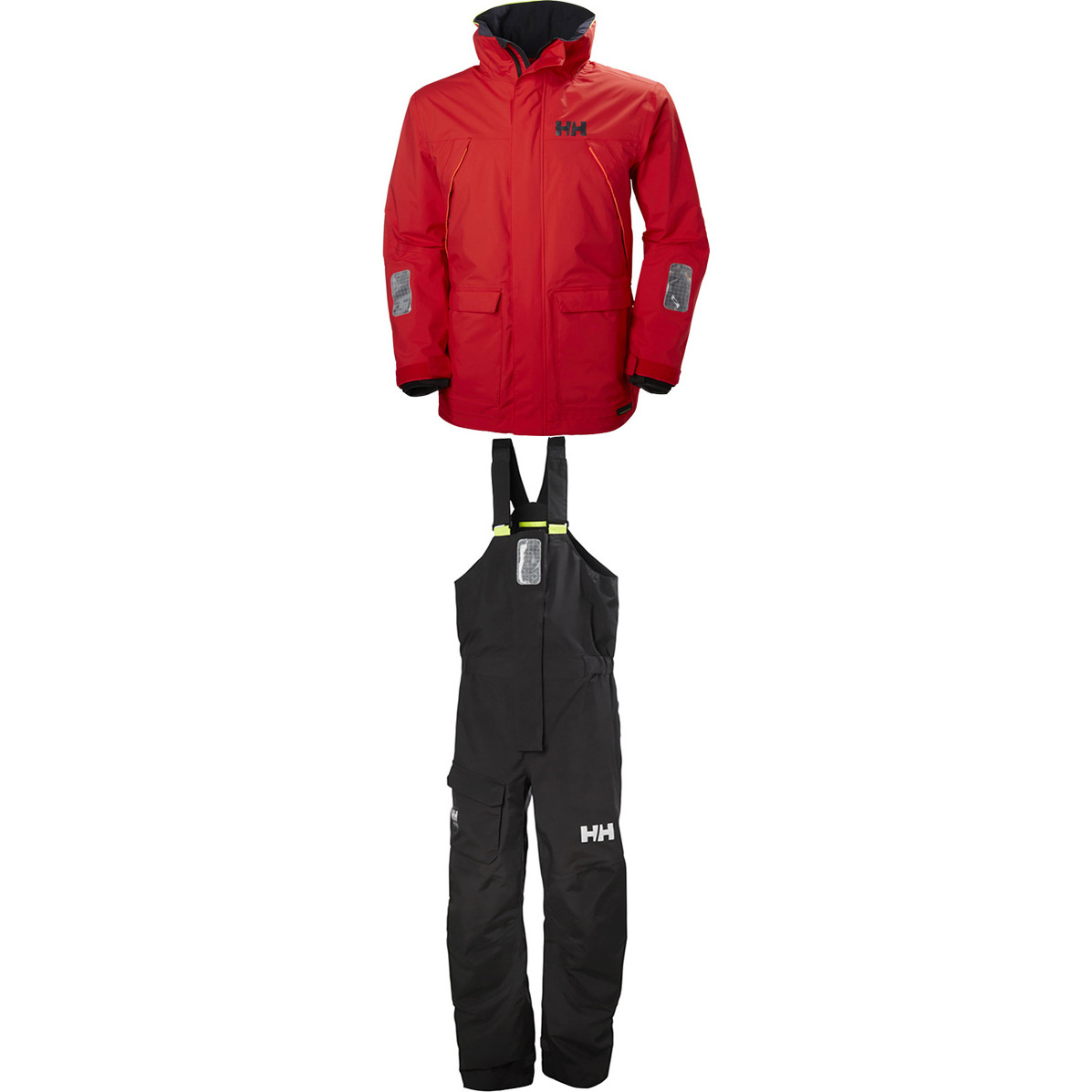 2019 Helly Hansen Pier Coastal Jacket 33872 & Trouser 33900 Combi Set in Alert Red / Ebony