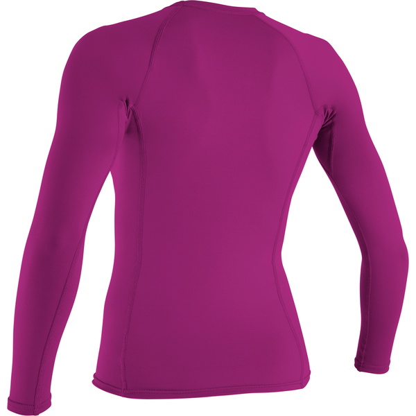 2026 O'Neill Womens Basic Skins Long Sleeve Crew Rash Vest 3549 - Fox Pink