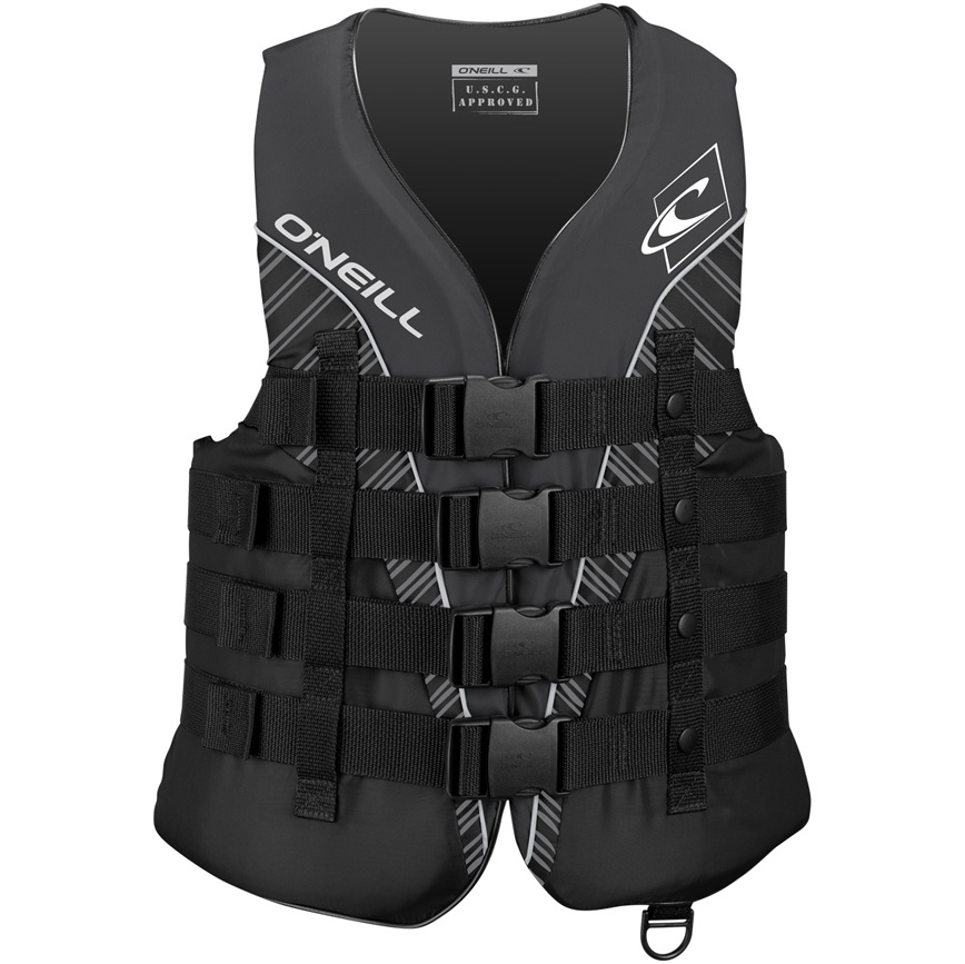 2026 O'Neill Superlite 50N CE Impact Vest 4723 - Black / Smoke / White