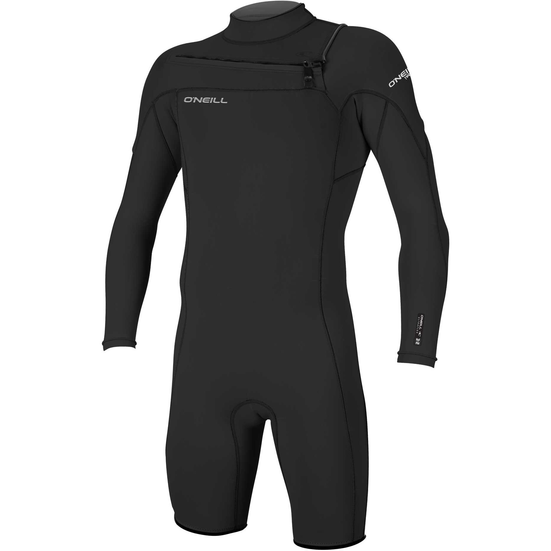 2026 O'Neill Mens Hammer 2mm Long Sleeve Chest Zip Shorty Wetsuit 4928 - Black