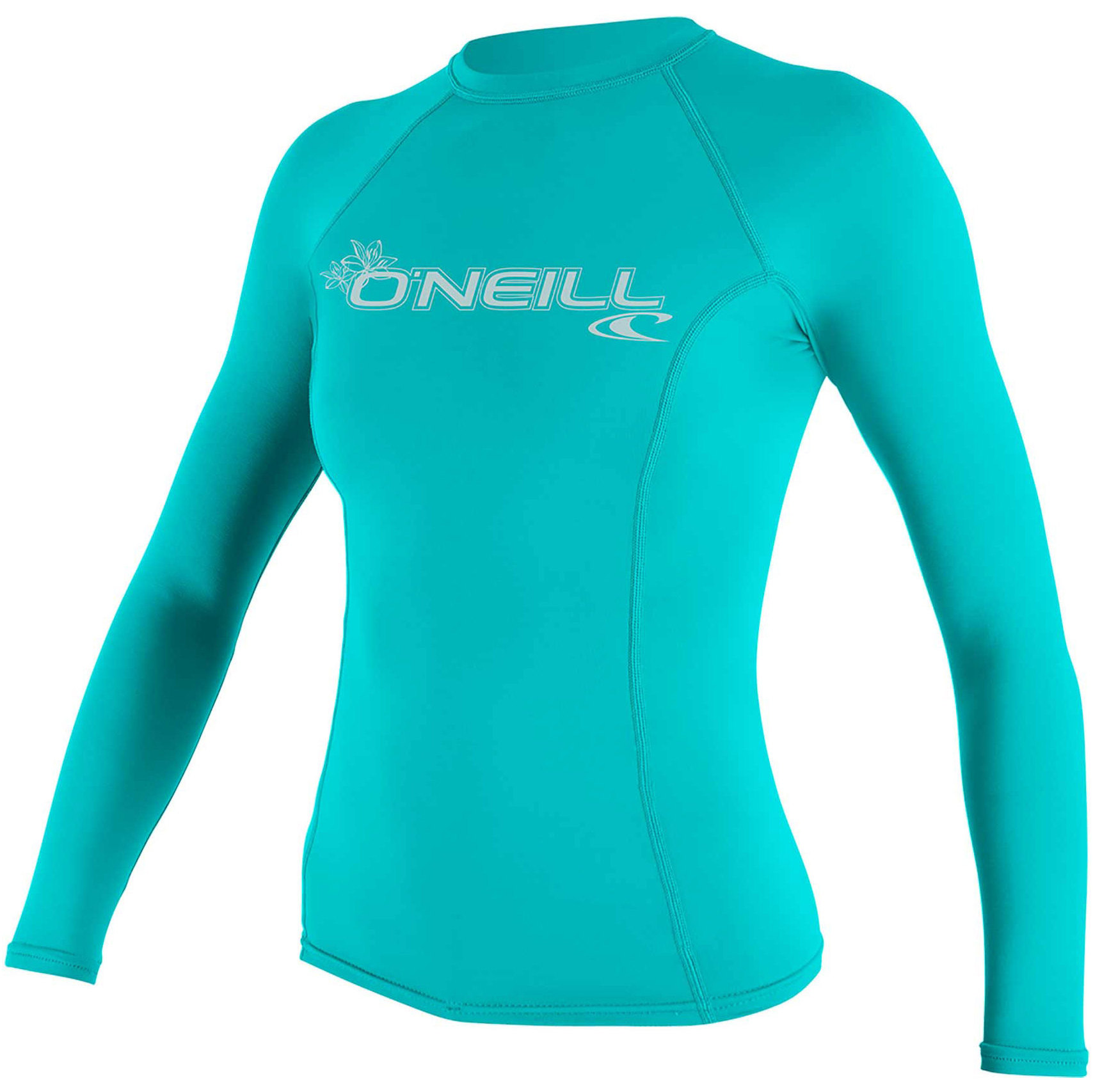 2026 O'Neill Womens Basic Skins Long Sleeve Crew Rash Vest 3549 - Light Aqua