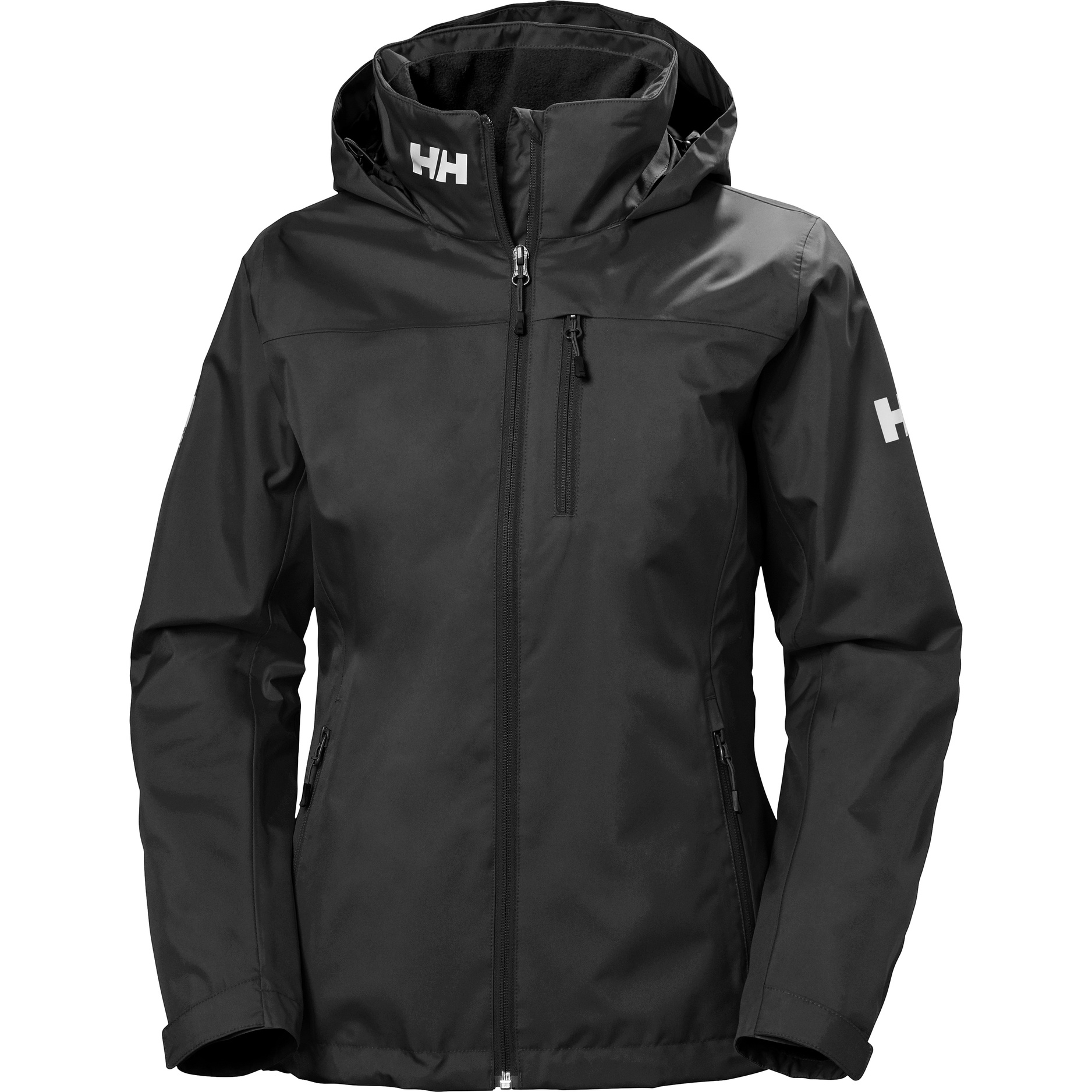 2024 Helly Hansen Womens Crew Hooded Midlayer Sailing Jacket 33891 - Black