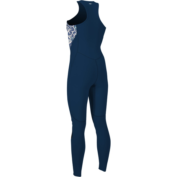 2023 O'Neill Women Bahia 1.5mm Front Zip Long Jane Wetsuit 4860 - French Navy / Crisflor