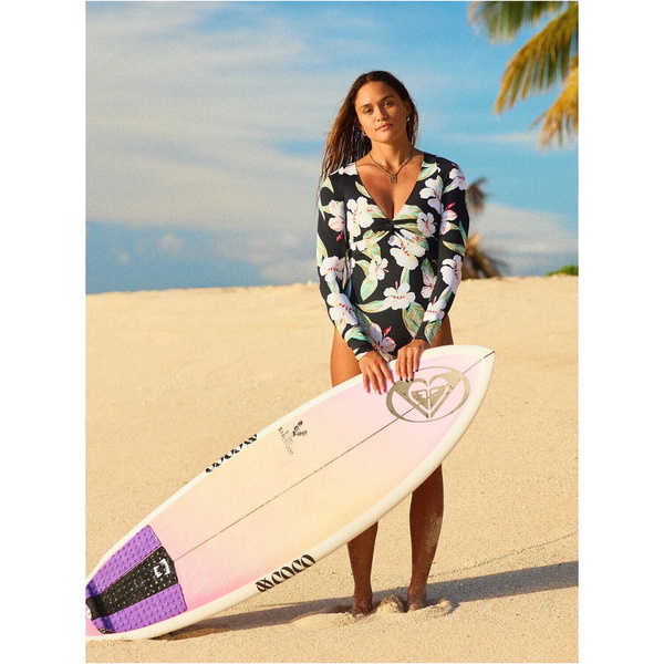 2026 Roxy Womens Beach Classic Long Sleeve Surf Suit ERJWR03923 - Anthracite Spring Charming