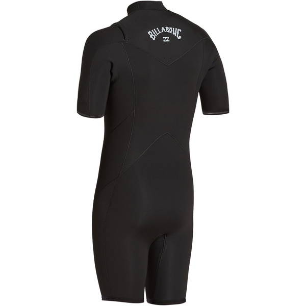 2021 Billabong Mens Absolute 2mm Flatlock Chest Zip Shorty Wetsuit W42M71 - Black