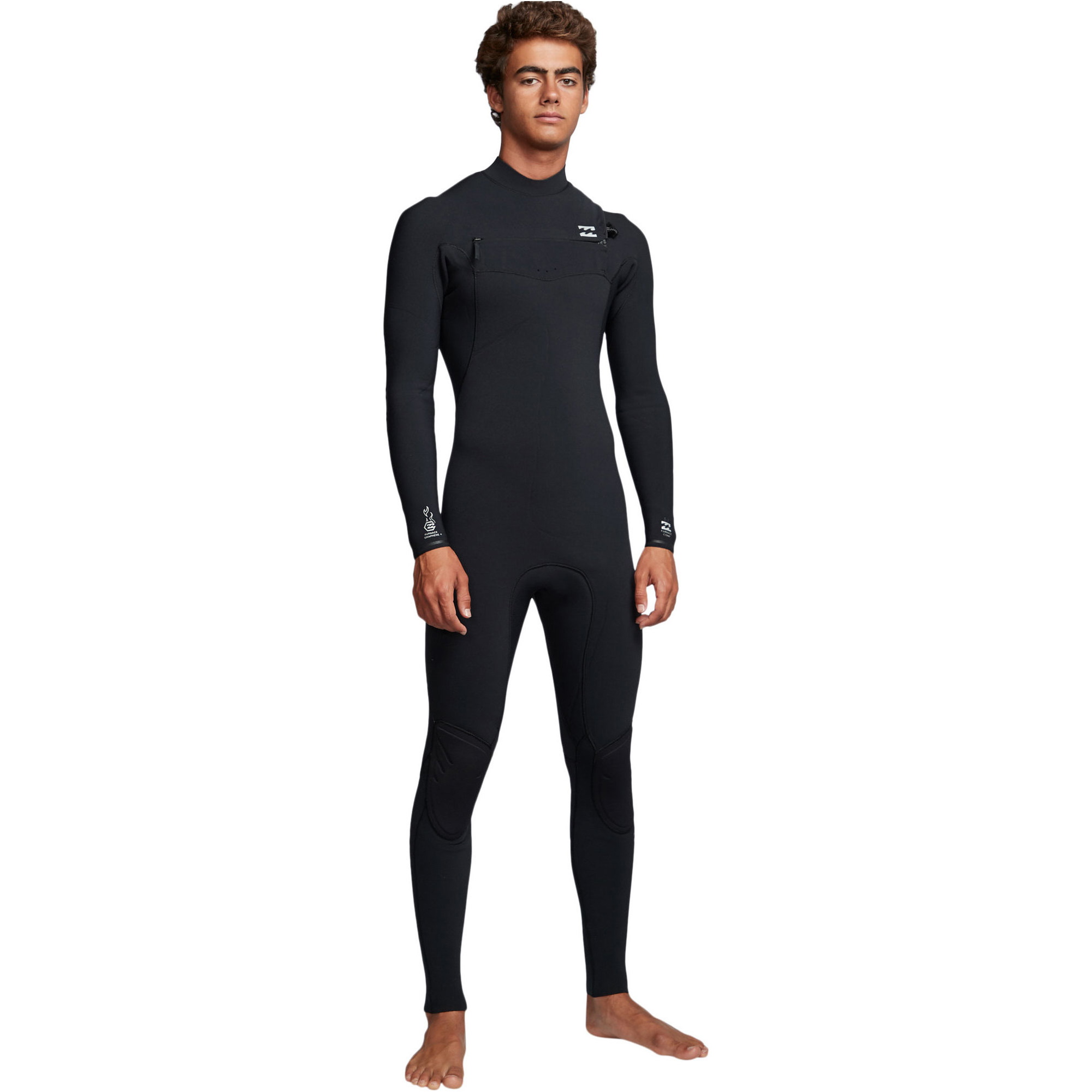 2019 Billabong Mens Furnace Comp 4/3mm Chest Zip Wetsuit Black Q44M03