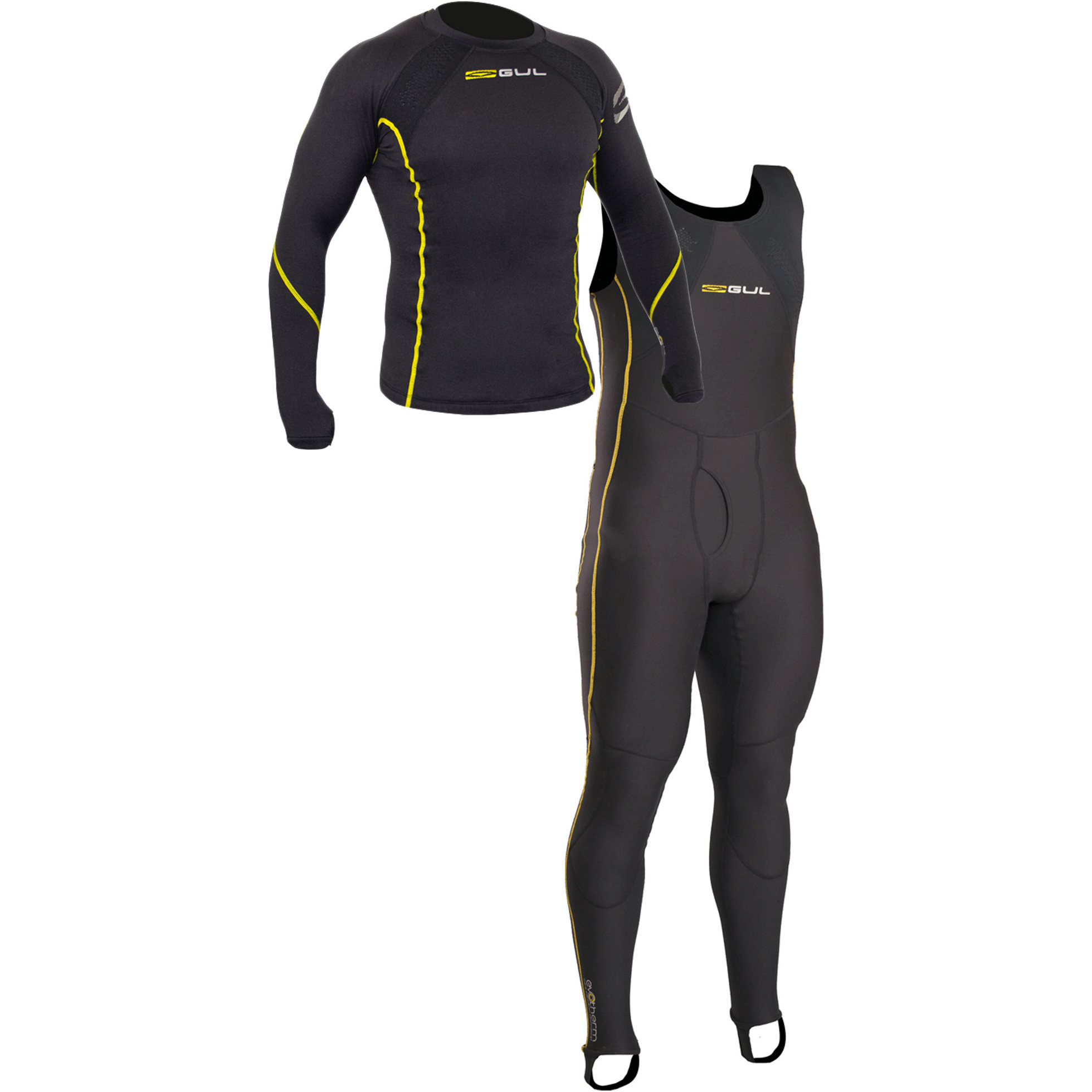 Gul Evotherm Thermal Long Sleeve Top & Long John Combi Set - Black