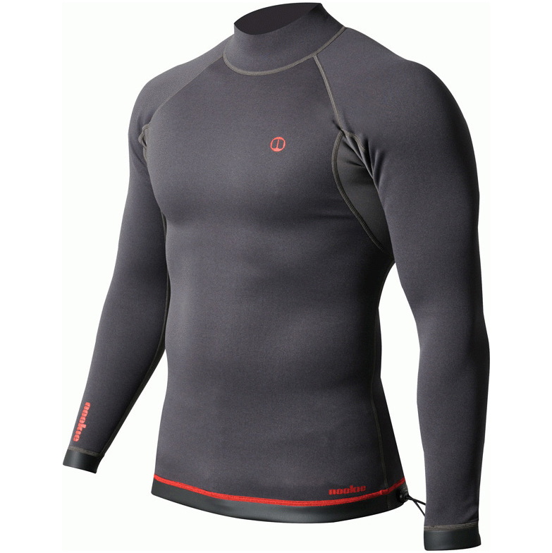 2026 Nookie Mens Ti 1mm Long Sleeve Wetsuit Top NE12 - Black / Red