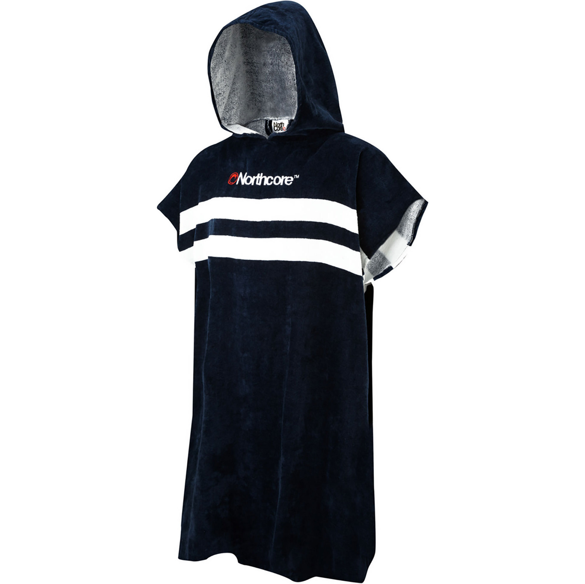 2026 Northcore Beach Basha Stripe Hooded Towel Changing Robe / Poncho NOCO241 - Blue