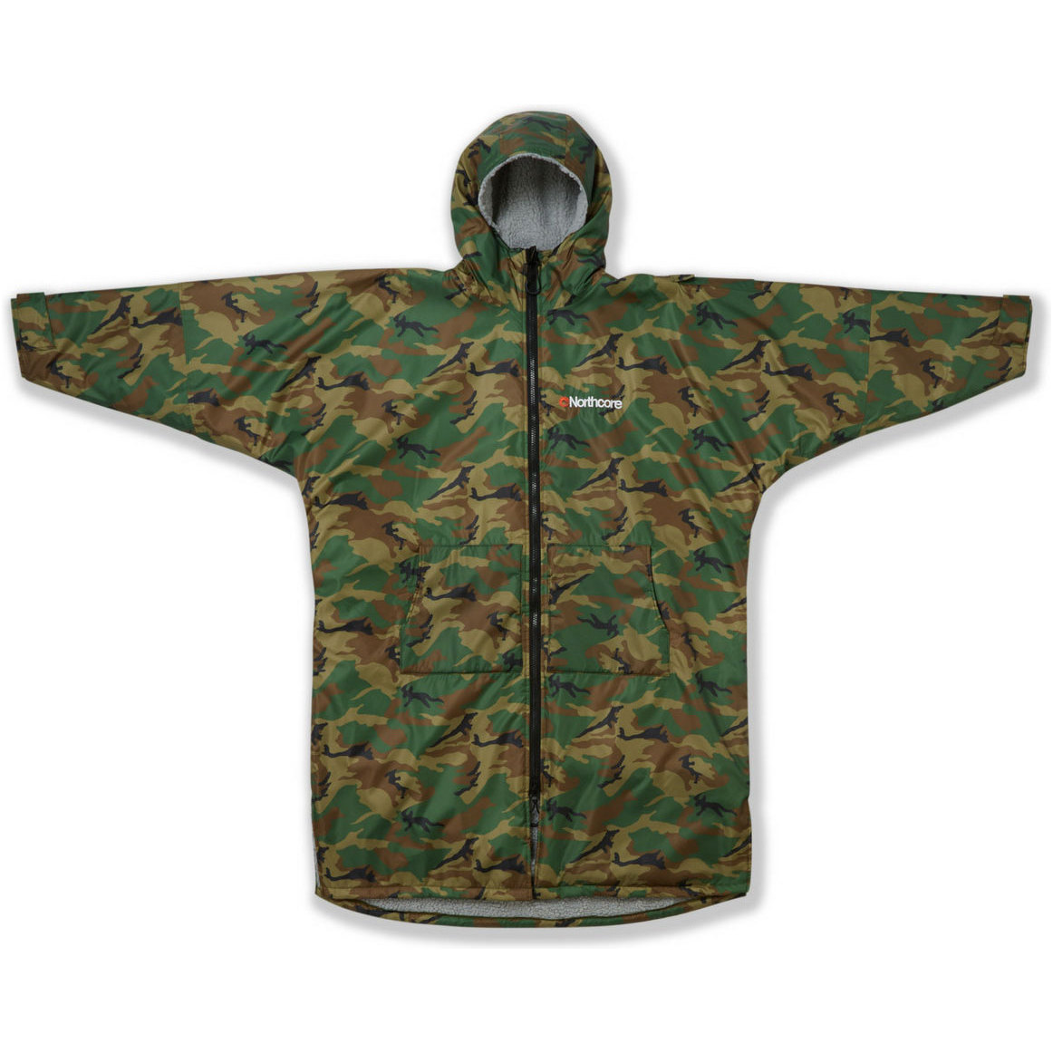 2026 Northcore Beach Basha Sport Long Sleeve Changing Robe / Poncho NOCO24N - Camo