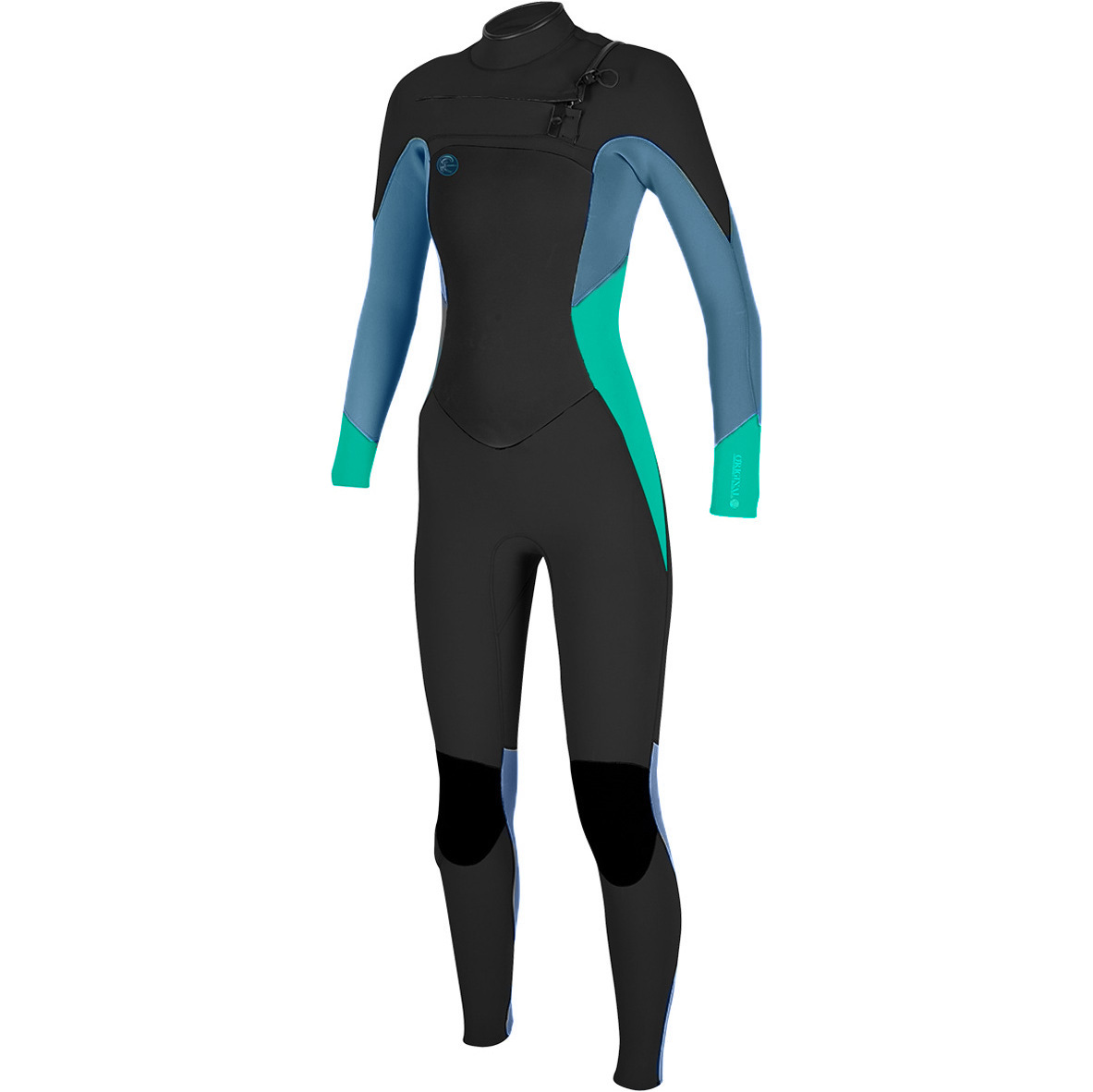 O'Neill Womens O'Riginal 5/4mm Chest Zip Wetsuit BLACK / SEAGLASS / BLUE 4997