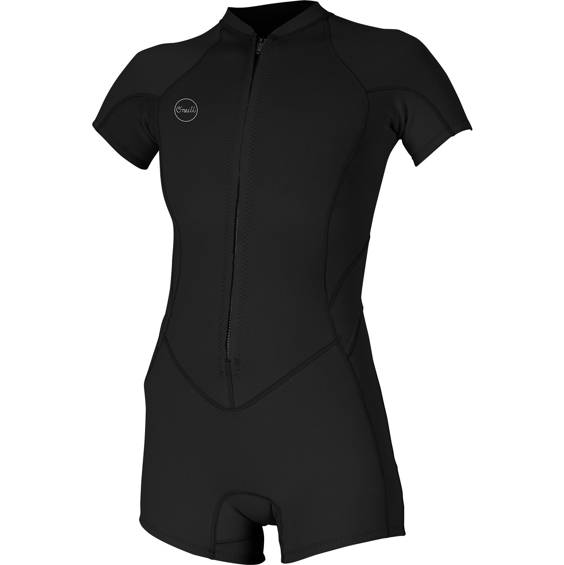 2026 O'Neill Womens Bahia 2/1mm Front Zip Shorty Wetsuit Black 5293