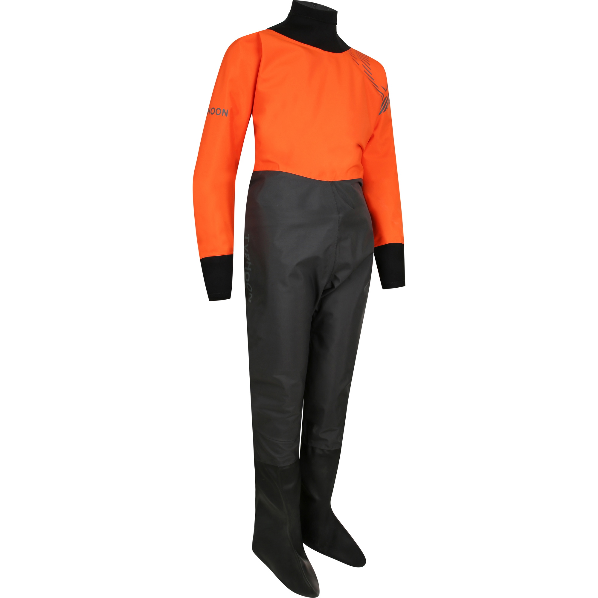 2026 Typhoon Junior Rhossilli Back Zip Drysuit 100196 - Orange / Graphite