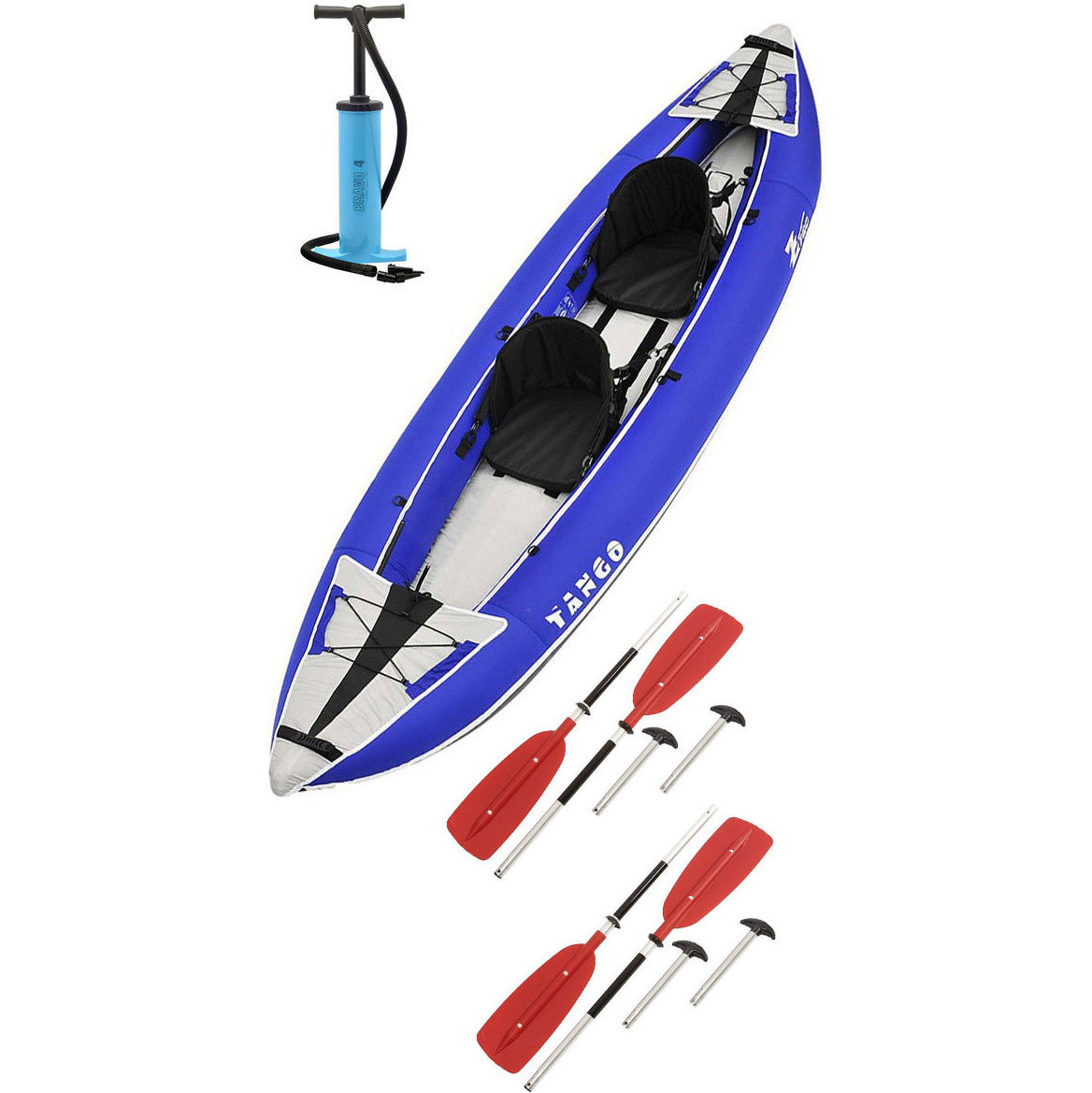 2026 Z-Pro Tango 200 1-2 Man Inflatable Kayak, Paddle & Pump Package TA200 BLUE