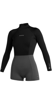 2025 Mystic Womens Lunar Long Arm 2/2mm Back Zip Shorty Wetsuit 35000.240111 - Black