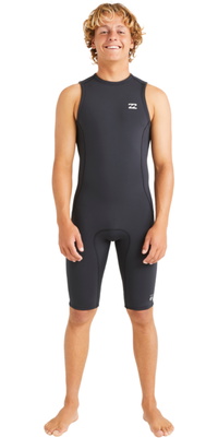 2026 Billabong Mens Absolute Natural 2/2mm Back Zip Short John Wetsuit ABYW600110 - Black