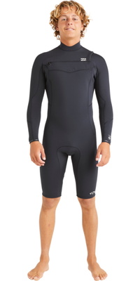 2026 Billabong Mens Absolute Natural 2mm Chest Zip Long Sleeve Springsuit Wetsuit ABYW400125 - Black
