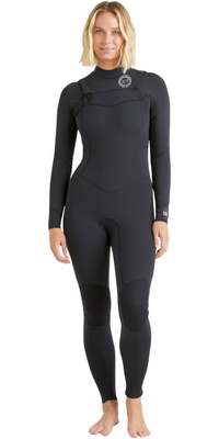 2026 Billabong Womens Salty Dayz Natural 4/3mm Chest Zip Wetsuit ABJW100196 - Black
