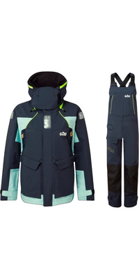 2026 Gill Womens OS2 Offshore Jacket & Trouser Sailing Suit GWOOJATCSNEN - Eggshell / Navy