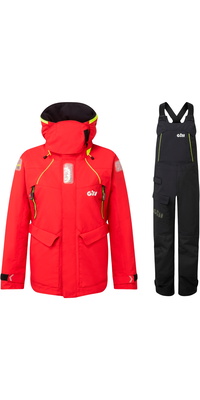 2026 Gill Womens OS2 Offshore Jacket & Trouser Sailing Suit GWOOJATCSRB - Red / Black