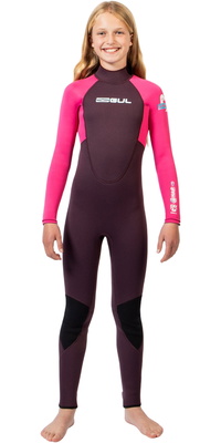 2026 Gul Junior G-Force Natur 3/2mm Back Zip Wetsuit GF1307-PUPI - Purple / Pink