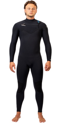 2026 Gul Mens Yulex Flexor 4/3mm Chest Zip Wetsuit FX1220 - Black