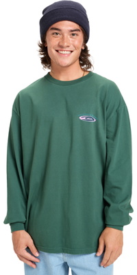 2025 Quiksilver Mens HW Hollow Coves Long Sleeve Tee EQYZT08202 - Trekking Green