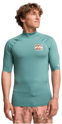 2026 Billabong Mens Re Issue Short Sleeve Rash Vest EBYWR03027 - Sea Green