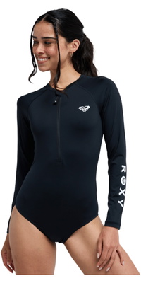 2026 Roxy Womens Essentials Long Sleeve Front Zip Surfsuit ERJWR03906 - Anthracite
