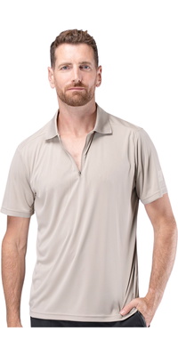 2026 Zhik Mens UVactive Short Sleeve Polo Shirt ATP-0086-M - Stone