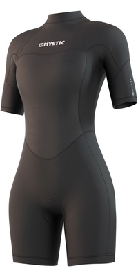 Mystic Womens Brand 3/2mm Back Zip Shorty Wetsuit 210323 - Black