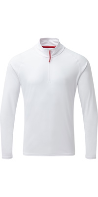 2026 Gill Mens UV Tec Zip Neck Top White UV009