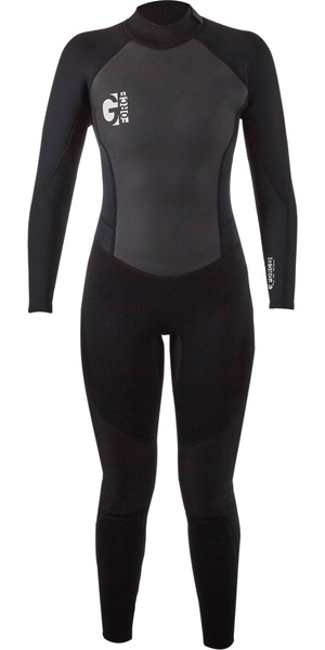 2025 Gul Junior Girls G-Force 3mm Flatlock Wetsuit GF1308-B7 - Black