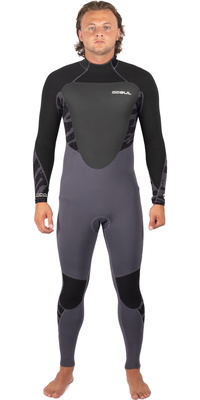 2025 Gul Mens Response 5/3mm GBS Back Zip Wetsuit RE1213-C1 - Grey / Black