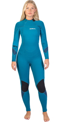 2025 Gul Womens Response 3/2mm GBS Back Zip Wetsuit RE1232-C1 - Teal / Marbel