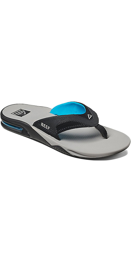 Reef Fanning Bottle Opener Flip Flops LIGHT GREY BLUE R02026 - Main Image