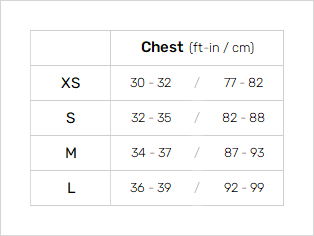 Mystic Womens Impact Vest Womens Size Chart
